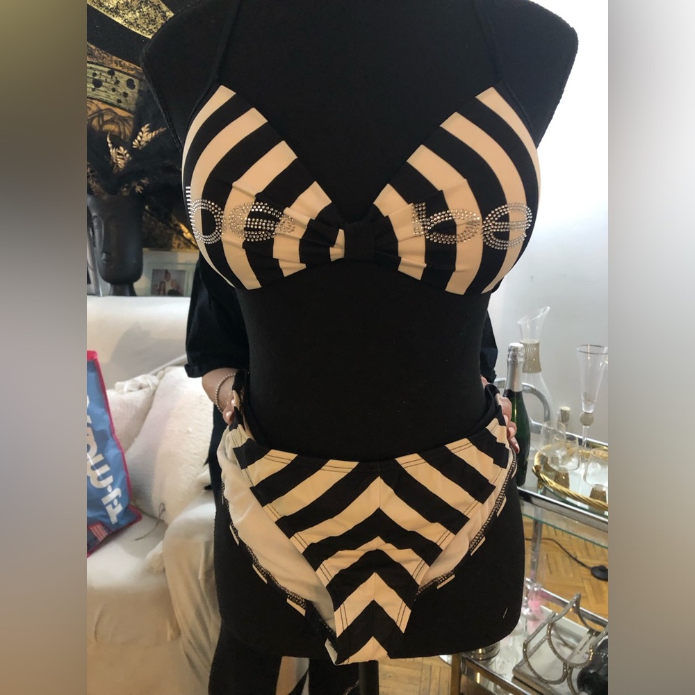 Bebe striped bikini